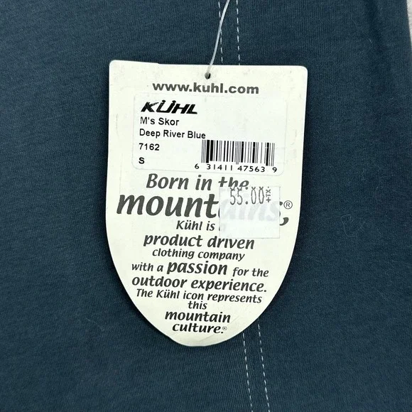 Kuhl Skor Polo Shirt Mens Small Deep River Blue Supima Cotton Casual Outdoors - Picture 7 of 12